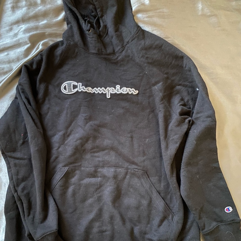 Large black Champion hoodie
